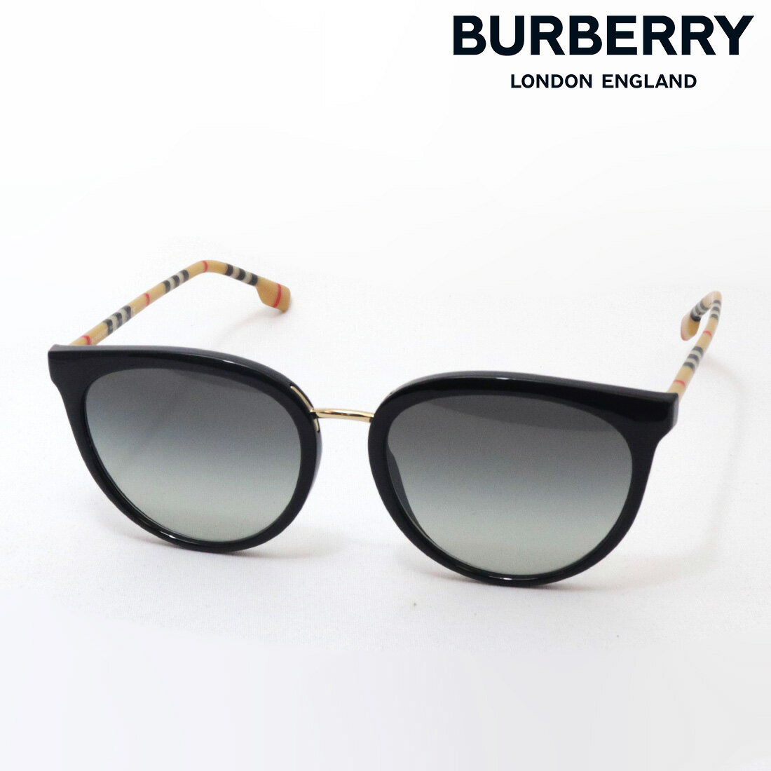 バーバリー 【バーバリー サングラス 正規販売店】 BURBERRY BE4316F 385311 Made In Italy ボストン ブラック系