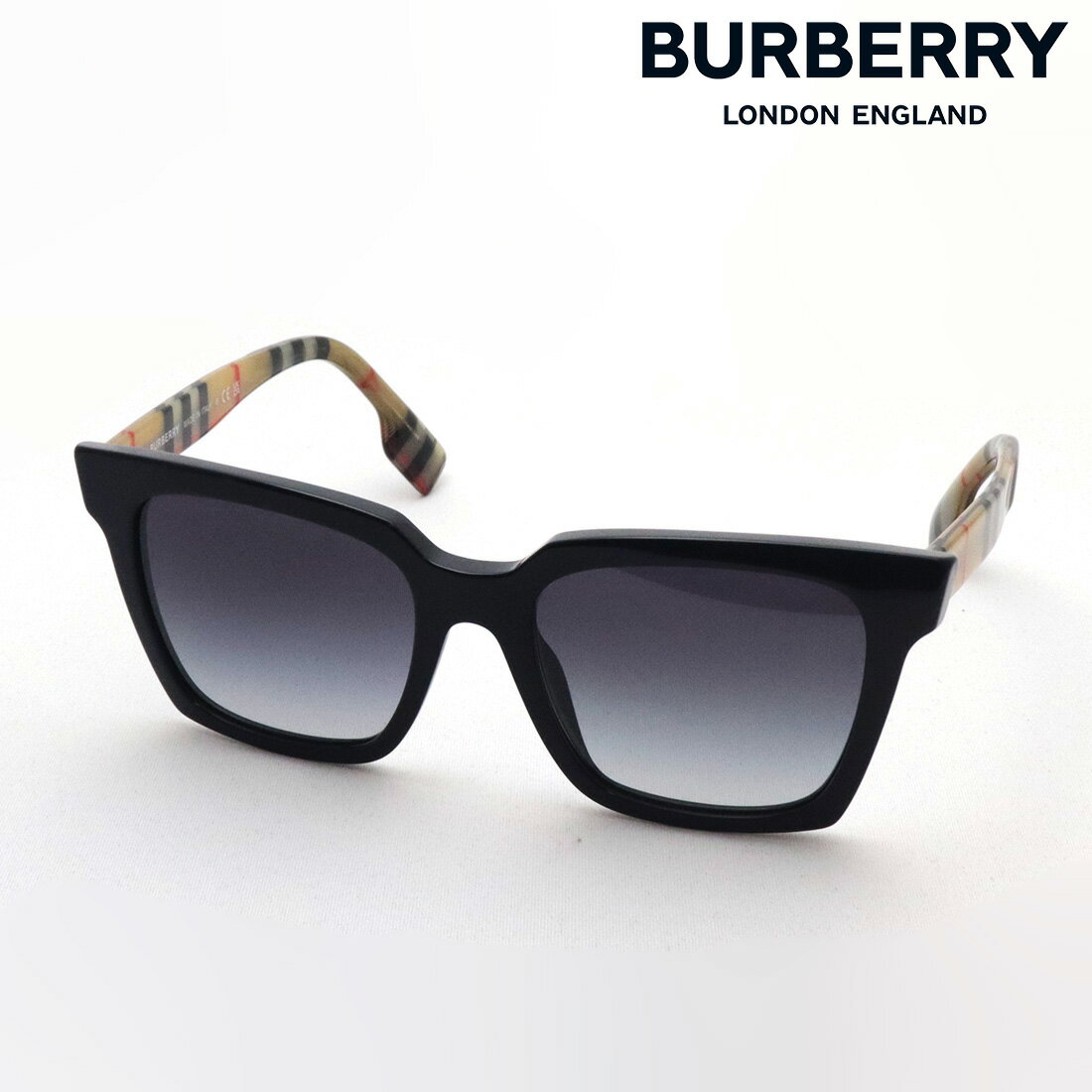 バーバリー 【バーバリー サングラス 正規販売店】 BURBERRY BE4335 39298G MAPLE メープル Made In Italy スクエア ブラック系