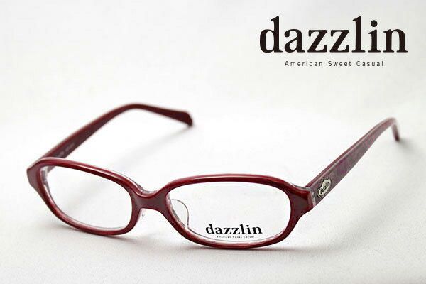 おすすめ価格 【ダズリン正規店】 DZF-2515-3 dazzlin ダズリン メガネ 伊達メガネ 度付き ブルーライト カット 眼鏡 レッド系おしゃれ シェイプ