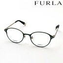 NewModel 【フルラ メガネ 正規販売店】 FURLA VFU752J 0648 伊達メガネ 度付き ブルーライト カット 眼鏡 メタル ラウンド グリーン系(4)
