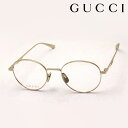 【グッチ メガネ 正規販売認定店】 GUCCI GG0337O 001 伊達メガネ 度付き 眼鏡 Made In Japan ラウンド ゴールド系