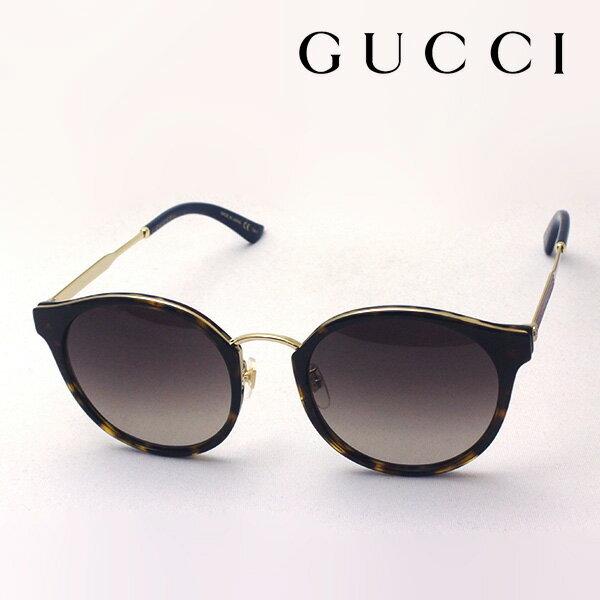 グッチ サングラス（レディース） 【グッチ サングラス 正規販売認定店】 GUCCI アジアンモデル GG0588SK 003 RETRO WEB FRAME Made In Japan ラウンド トータス系