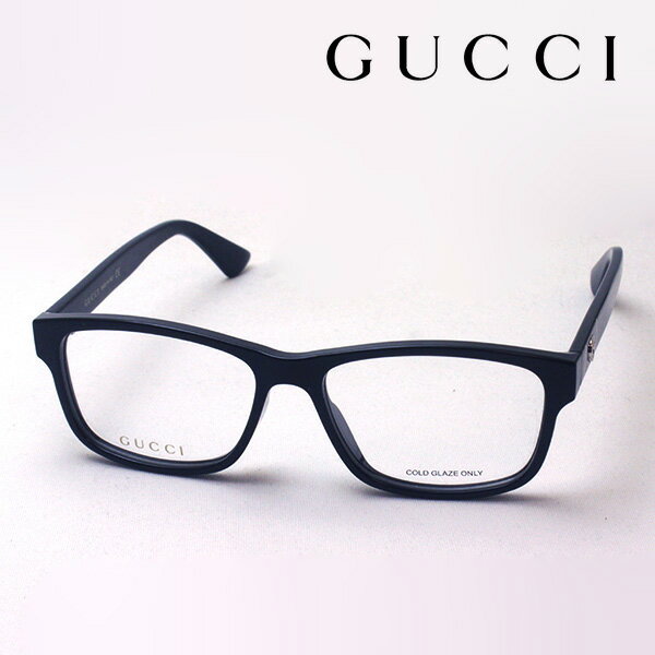 【グッチ メガネ 正規販売認定店】 GUCCI GG0640OA 001 55 伊達メガネ 度付き 眼鏡 黒縁 Made In Italy スクエア ブラック系