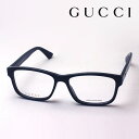 【グッチ メガネ 正規販売認定店】 GUCCI GG0640OA 001 55 伊達メガネ 度付き 眼鏡 黒縁 Made In Italy スクエア ブラック系