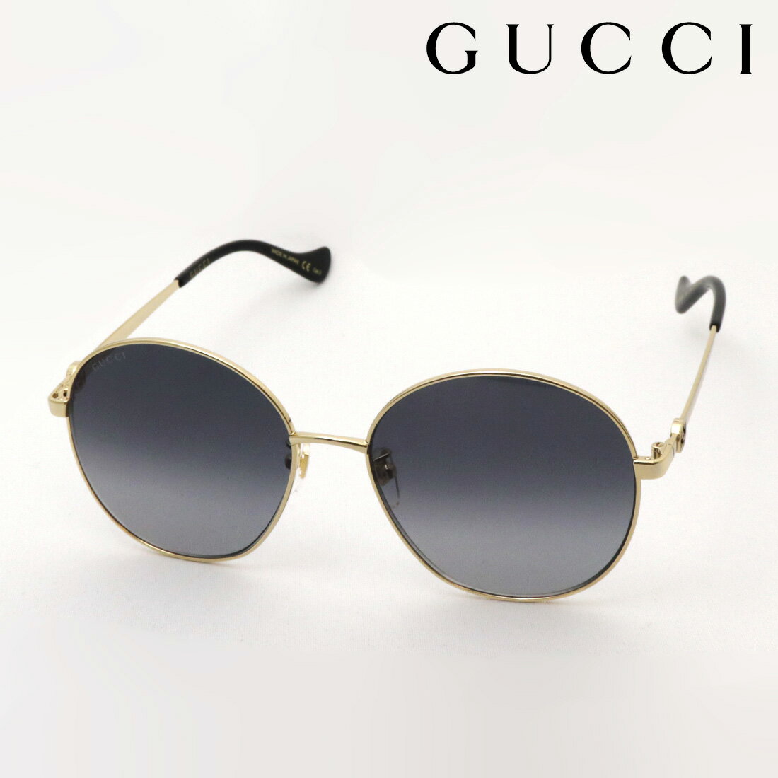 グッチ サングラス（レディース） 【グッチ サングラス 正規販売認定店】 GUCCI アジアンモデル GG1090SA 001 Made In Japan シェイプ ゴールド系