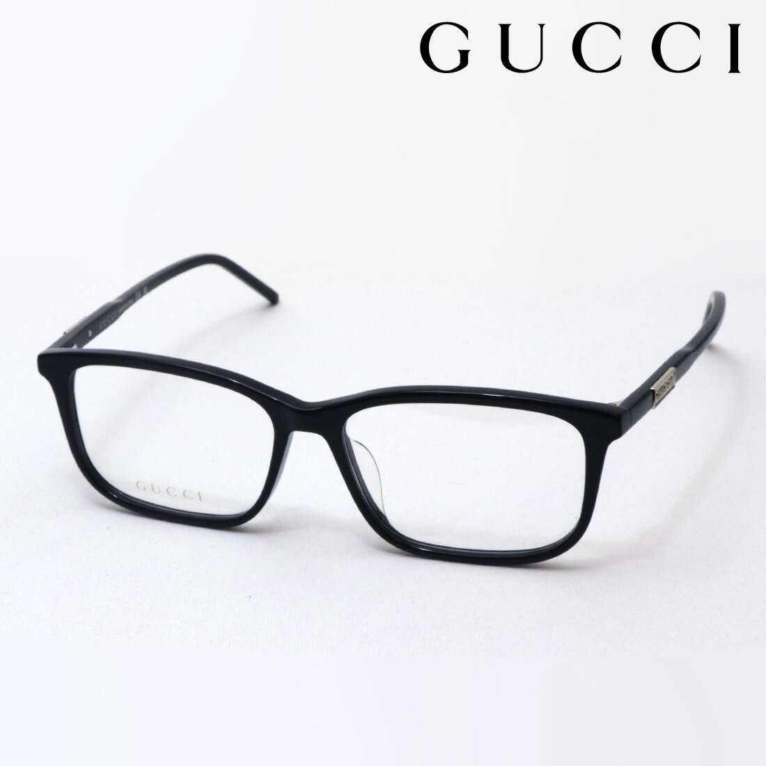 【グッチ メガネ 正規販売認定店】 GUCCI GG1159OA 001 伊達メガネ 度付き 眼鏡 Made In Italy 黒縁 スクエア ブラック系