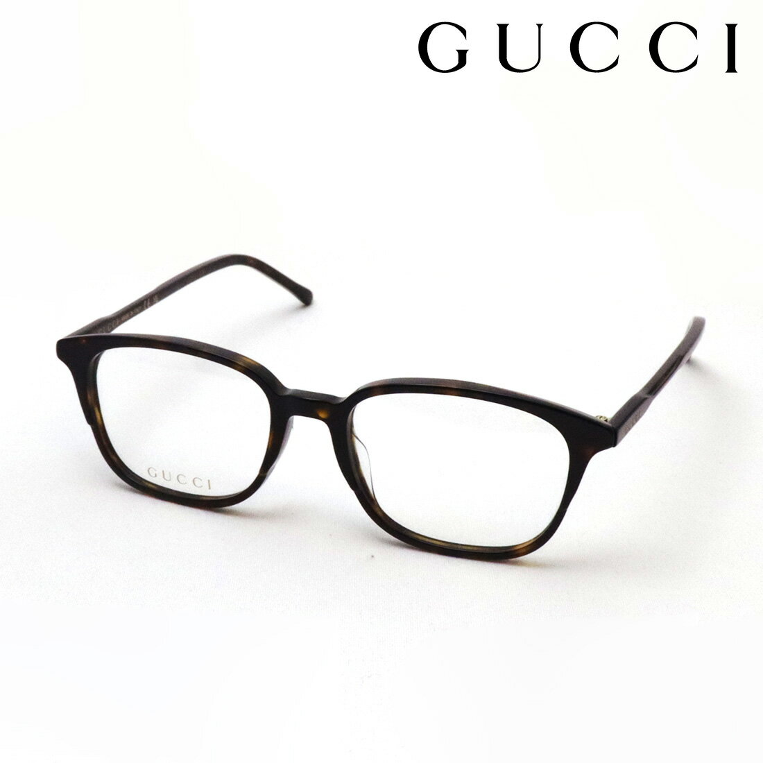 【グッチ メガネ 正規販売認定店】 GUCCI GG1213OA 002 53 伊達メガネ 度付き 眼鏡 Made In Italy スクエア トータス系