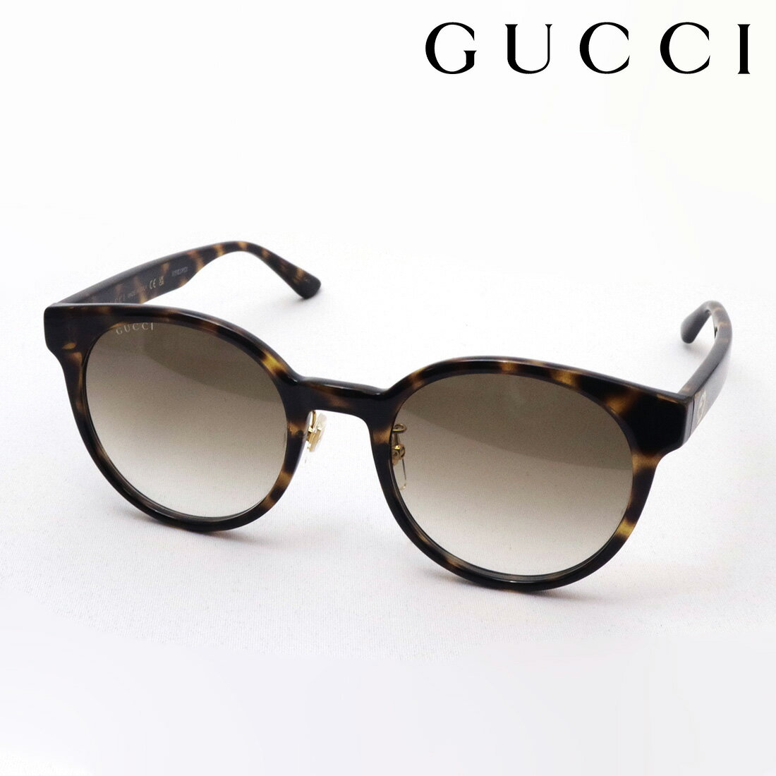 NewModel 【グッチ サングラス 正規販売認定店】 GUCCI アジアンモデル GG1339SK 003 Made In Italy ボストン トータス系