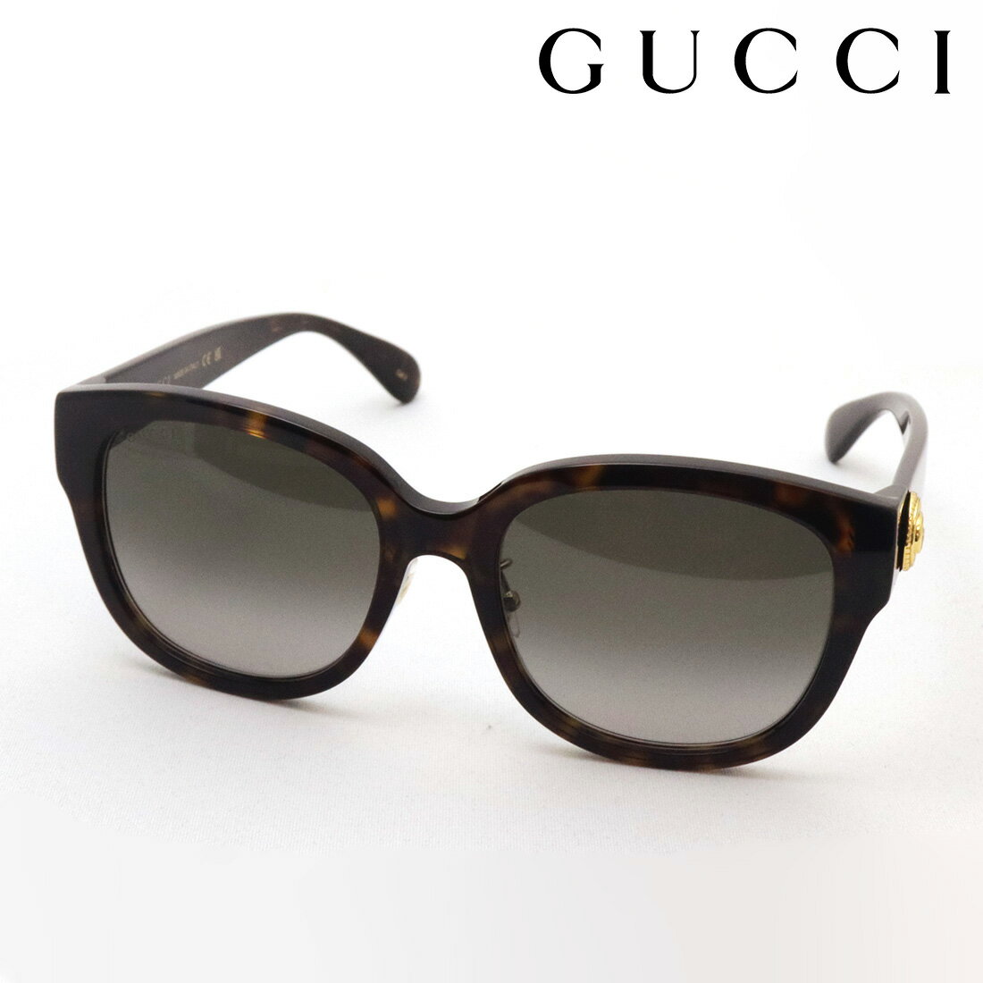 NewModel  GUCCI アジアンモデル GG1409SK 002 LOGO Made In Italy レディース メンズ ラウンド トータス系