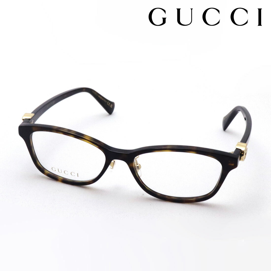 NewModel 【グッチ メガネ 正規販売認定店】 GUCCI GG1473OJ 002 伊達メガネ 度付き 眼鏡 LOGO Made In Italy レディース メンズ オーバル トータス系