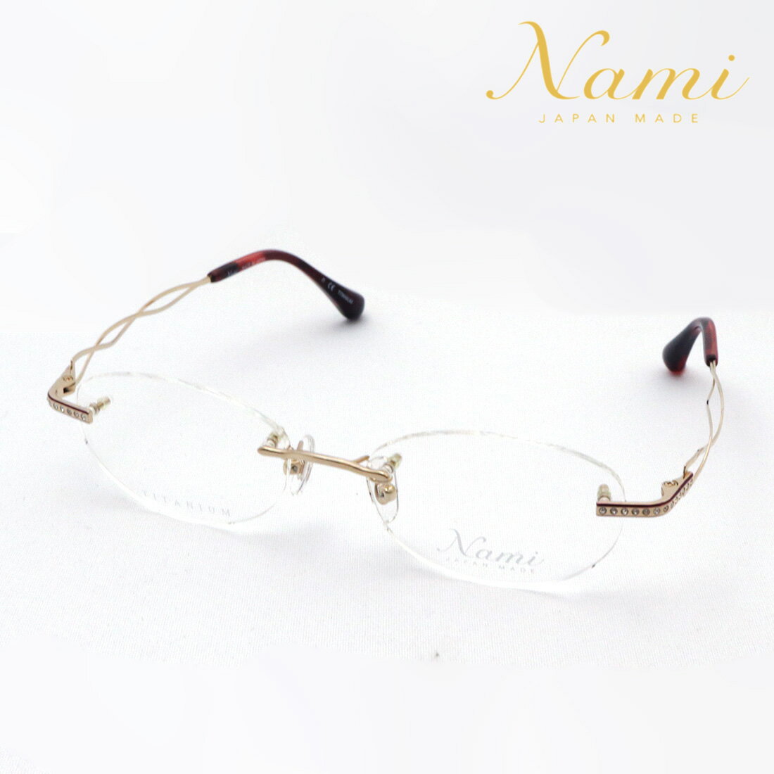 NewModel 【ナミ メガネ 正規販売店】 Nami JP1003B 5005 52 INFINITE インフィニット 眼鏡 レディース メタル Made In Japan オーバル ゴールド系