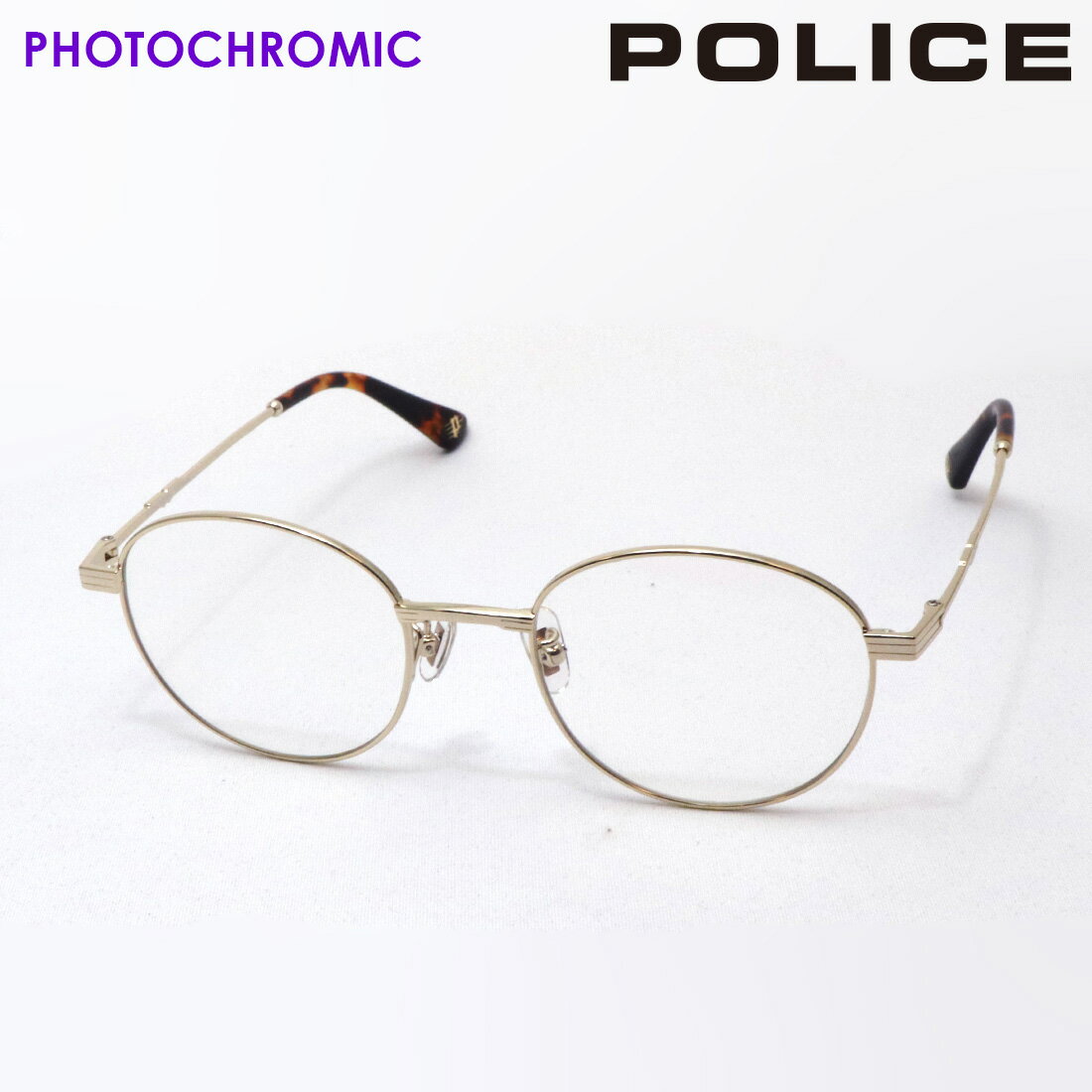  POLICE SPLA64J 594W ORIGINS TITANIUM チタニウム ラウンド ゴールド系