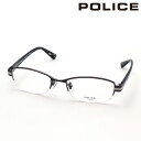 NewModel ポリス メガネ 正規販売店 POLICE VPLM42J 0568 TITANIUM チタニウム 伊達メガネ 度付き ブルーライト カット 眼鏡 メタル ハーフリム シルバー系 メンズ