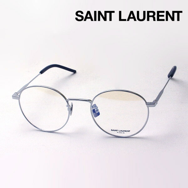  SAINT LAURENT SL322T 002 サン ローラン 伊達メガネ 度付き ブルーライト カット 眼鏡 Made In Japan ラウンド シルバー系