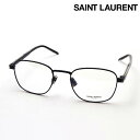 NewModel 【サンローラン メガネ 正規販売店】 SAINT LAURENT SL699 004 サン ローラン 伊達メガネ 度付き ブルーライト カット メタル 眼鏡 黒縁 Made In Italy レディース メンズ スクエア ブラック系