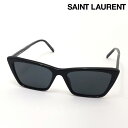 NewModel 【サンローラン サングラス 正規販売店】 SAINT LAURENT サン ローラン SL737 MICA THIN 001 LOGO Made In Italy レディース フォックス ブラック系(4)