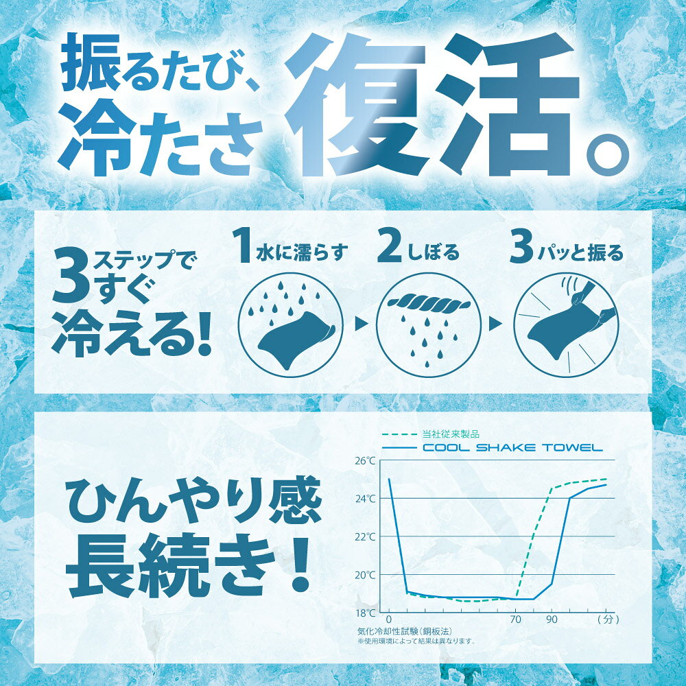 オールクール クールシェイクタオル ALL COOL AC-CT006 全2色 冷感特殊素材 水に濡らして冷たい 降るたびに冷たさ復活 UPF50+で日焼け対策にも ユニセックス メンズ レディース - 2