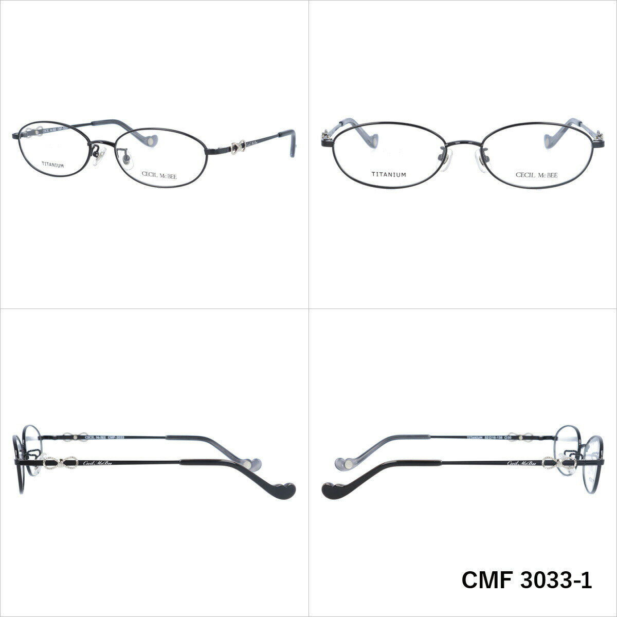 メガネ 眼鏡 度付き 度なし おしゃれ CECIL McBEE セシルマクビー CMF 3033 全4色 52サイズ オーバル型 レディース 女性 UVカット 紫外線 ブランド サングラス 伊達 ダテ｜老眼鏡・PCレンズ・カラーレンズ・遠近両用対応可能