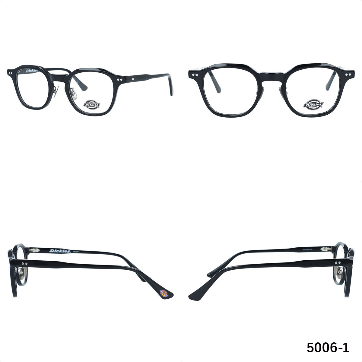 ディッキーズ メガネフレーム 伊達メガネ 調整可能ノーズパッド（クリングス） チタンパッド Dickies DKF 5006 47サイズ ウェリントン型 ユニセックス メンズ レディース