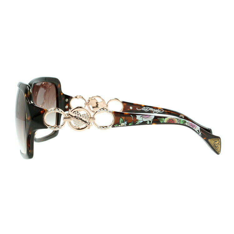 【訳あり】エドハーディー サングラス EdHardy エドハーディ Ed Hardy ROSES LONG STEM ブラウンホーン/ブラウングラデーション【レディース】UVカット 度付対応