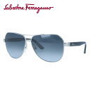 サルヴァトーレ フェラガモ サングラス Salvatore Ferragamo SF138SA-029 59 マットシルバー/ブラック アジアンフィット ティアドロップ【レディース】【メンズ】 UVカット