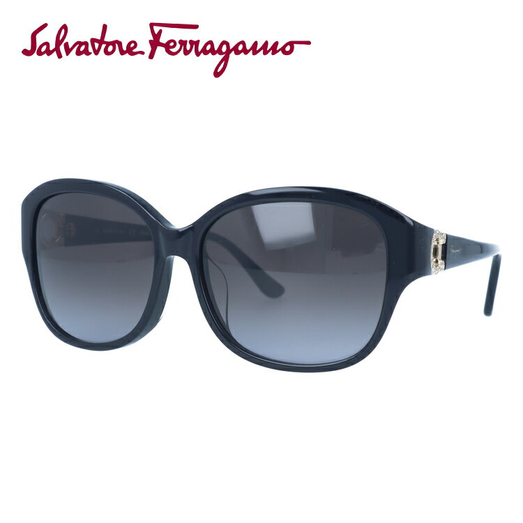 サルヴァトーレ フェラガモ サングラス Salvatore Ferragamo SF741SRA-001 57 ブラック アジアンフィット【レディース】 UVカット