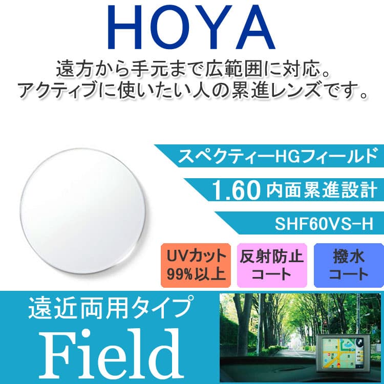 【度付き / 遠近 透明レンズ】HOYA 内面累進設計 1.60 SHF60VS-H 薄型レンズ テレビ パソコン スマートフォン 度あり UVカット サング..