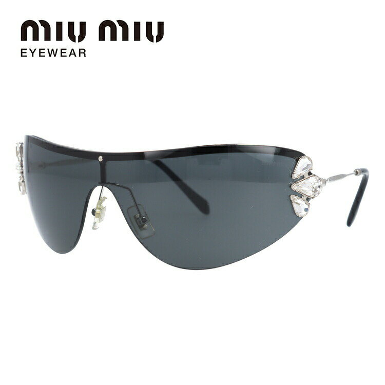 ミュウミュウ 【SALE 20%OFF】【国内正規品】ミュウミュウ サングラス miu miu MU66US 1BC1A1 -サイズ スポーツ ユニセックス メンズ レディース 一枚レンズ ビジュー