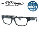 【訳あり】エドハーディー EdHardy メガネ フレーム 眼鏡 度付き 度なし 伊達 EHOA004 3 BLACK HORN ブラックホーン スクエア型 メンズ レディース UVカット 紫外線