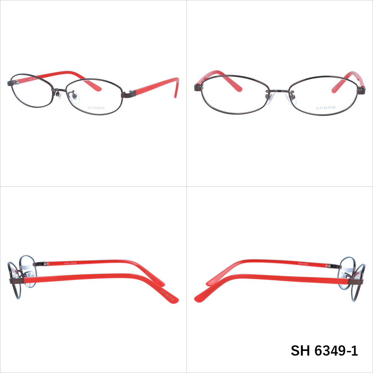 【お買い物マラソン対象】メガネ 眼鏡 度付き 度なし おしゃれ shellie シェリー SH 6349 全3色 53サイズ オーバル型 レディース 女性 UVカット 紫外線 ブランド サングラス 伊達 ダテ｜老眼鏡・PCレンズ・カラーレンズ・遠近両用対応可能
