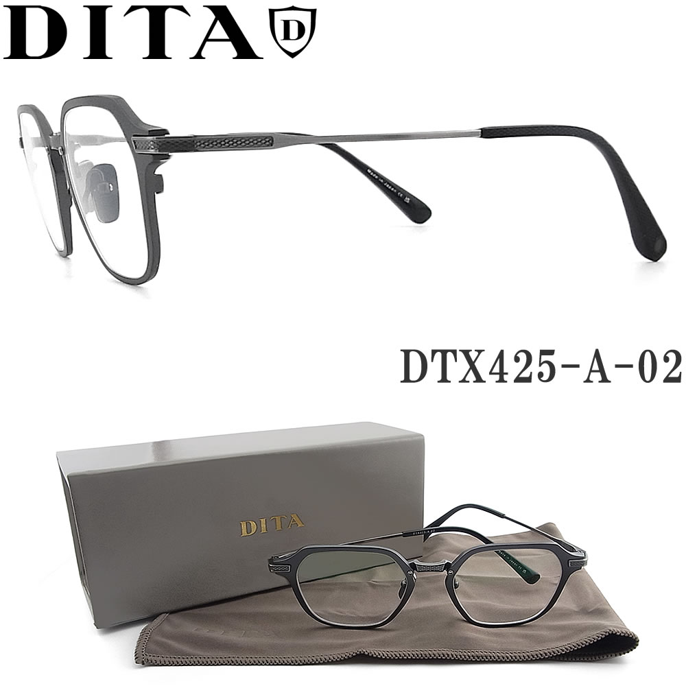 ディータ DITA メガネ DTX425-A-02 サイズ49 UNION-THREE 眼鏡 クラシック 伊達メガネ 度付き Black Iron ユニセックス 日本製