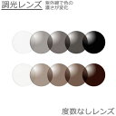 紫外線で色の濃さが変わる【調光レンズ】度数なし 伊達眼鏡用 球面レンズ(2枚1組)プラスチック UVカット