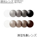 紫外線で色の濃さが変わる【調光レンズ】薄型1.60度数付き (2枚1組)プラスチック UVカット 度数があまり強くない方におすすめ