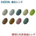 薄型160度数付き偏光レンズ【HOYA POLATECH】ポラテック/非球面フラット設計 フチなしナイロールフレームもOK