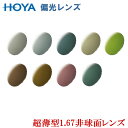 超薄型167度数付き偏光レンズ【HOYA POLATECH】ポラテック／非球面フラット設計 フチなしナイロールフレームもOK