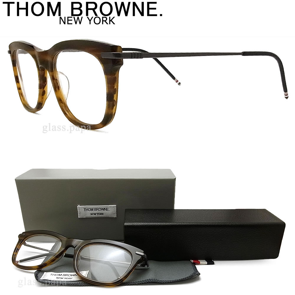 THOM BROWNE. トムブラウン メガネ フレーム TB-712-B-WLT-BLK 眼鏡 ブラウン系 伊達メガネ 度付き メンズ