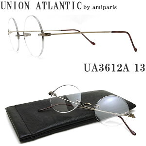 UNION ATLANTIC ユニオンアトランティック メガネ フレーム UA3612A 13 一山ブリッジ 縁ナシ ツーポイント 丸眼鏡 クラシック 伊達メガネ 度付き アンティークゴールド メンズ・レディース 日本製 ua-3612a