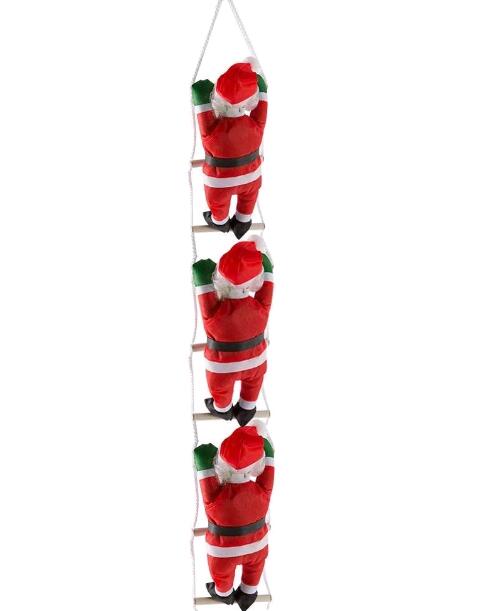 飾り はしごサンタクロース サンタはしご サンタ人形はしご 三人 はしごのサンタ 吊り装飾用 サンタクロース インテリア飾り おもちゃ (25cm&三つのサンタ)jk-001父の日 3