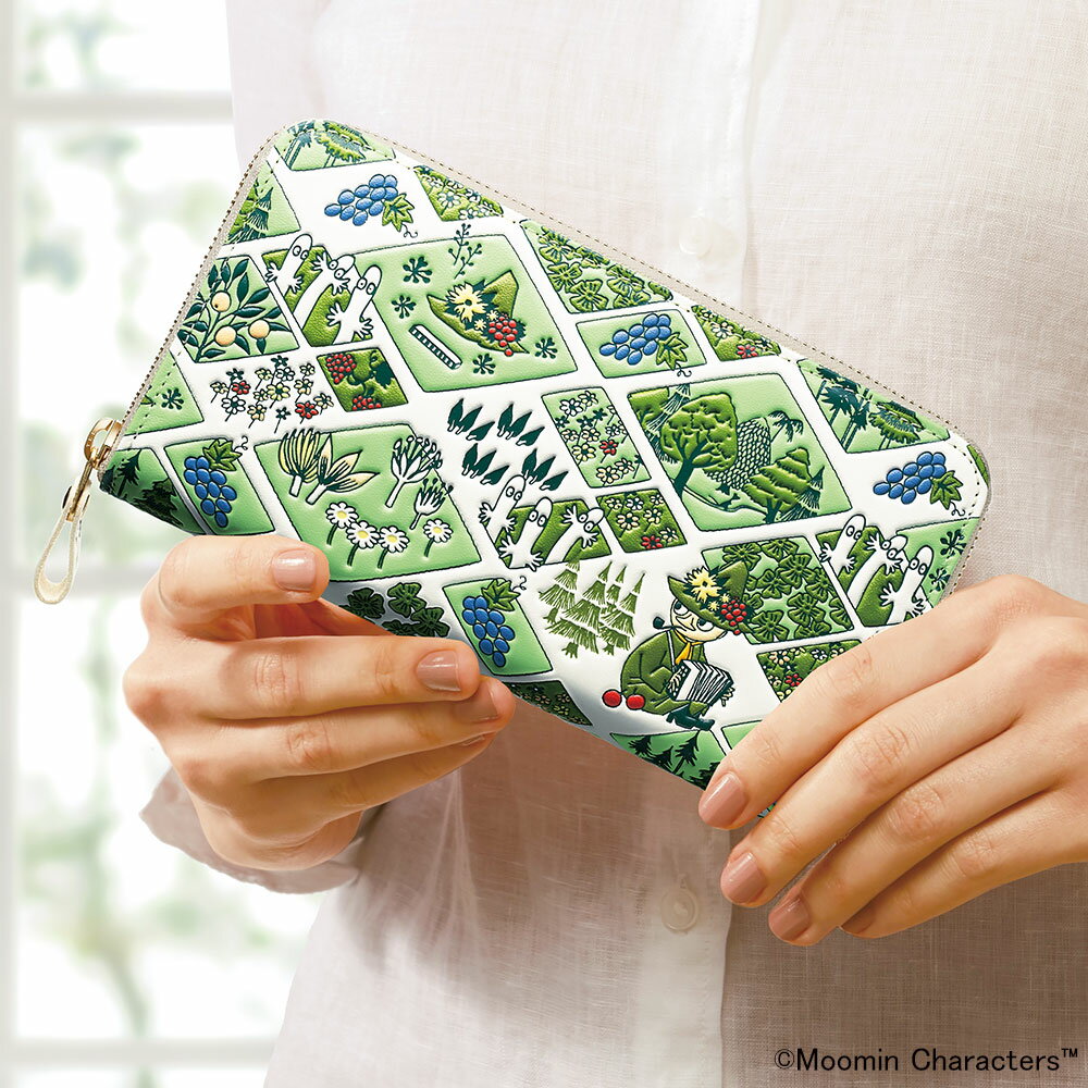 MOOMIN スナフキン くつろぎの森 浅草文庫 牛革製 長財布 財布 本革 ロングウォレット レディース 一粒万倍日 天赦日 [送料無料]のサムネイル