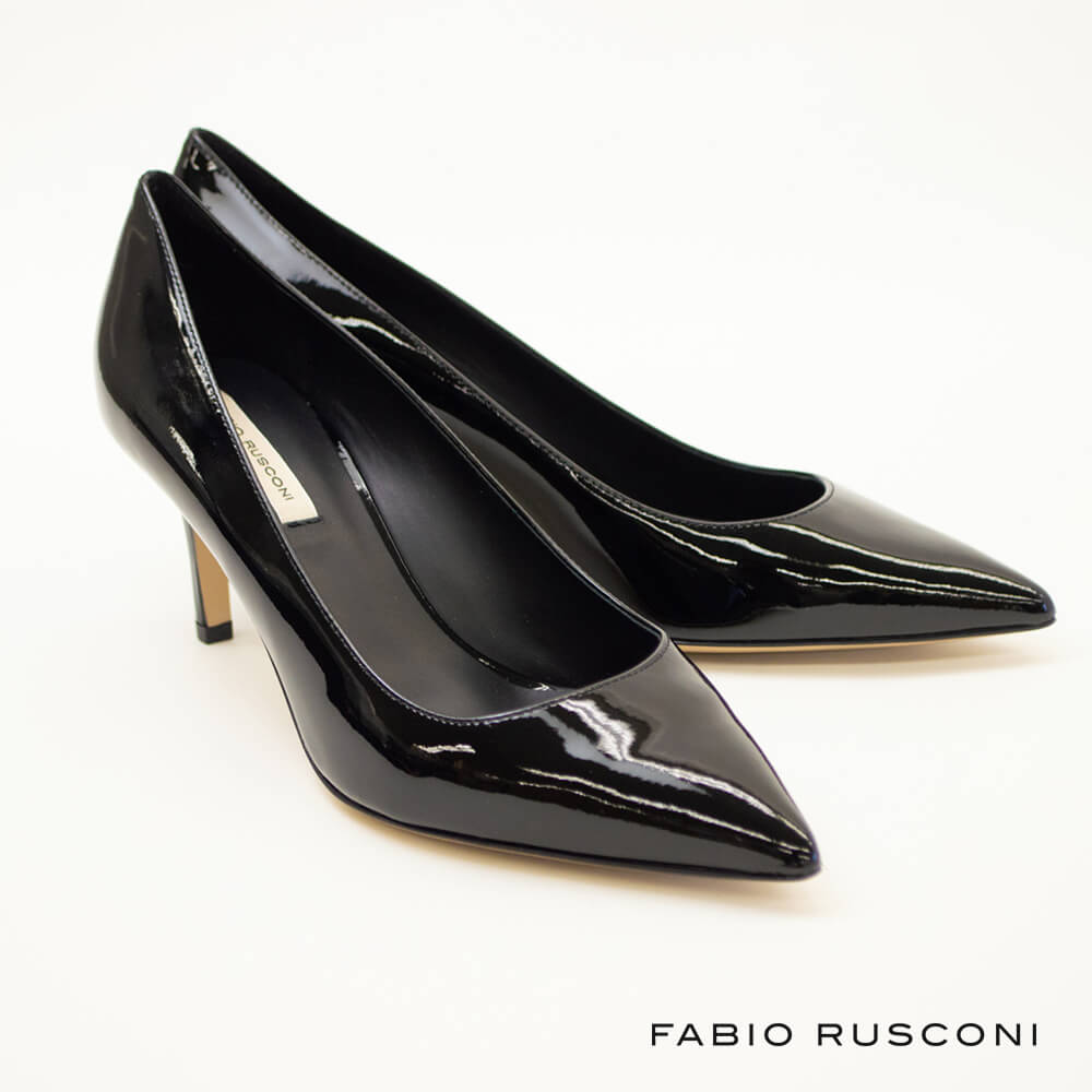 ファビオ ルスコーニ パンプス SALE FABIO RUSCONI ファビオルスコーニ エナメル ポインテッドトゥ レザー パンプス MILLY ／ VERNICE NERO ブラック 黒入学式 卒業式 入園式 卒園式 フォーマル オケージョン ハレノヒ fabio rusconi