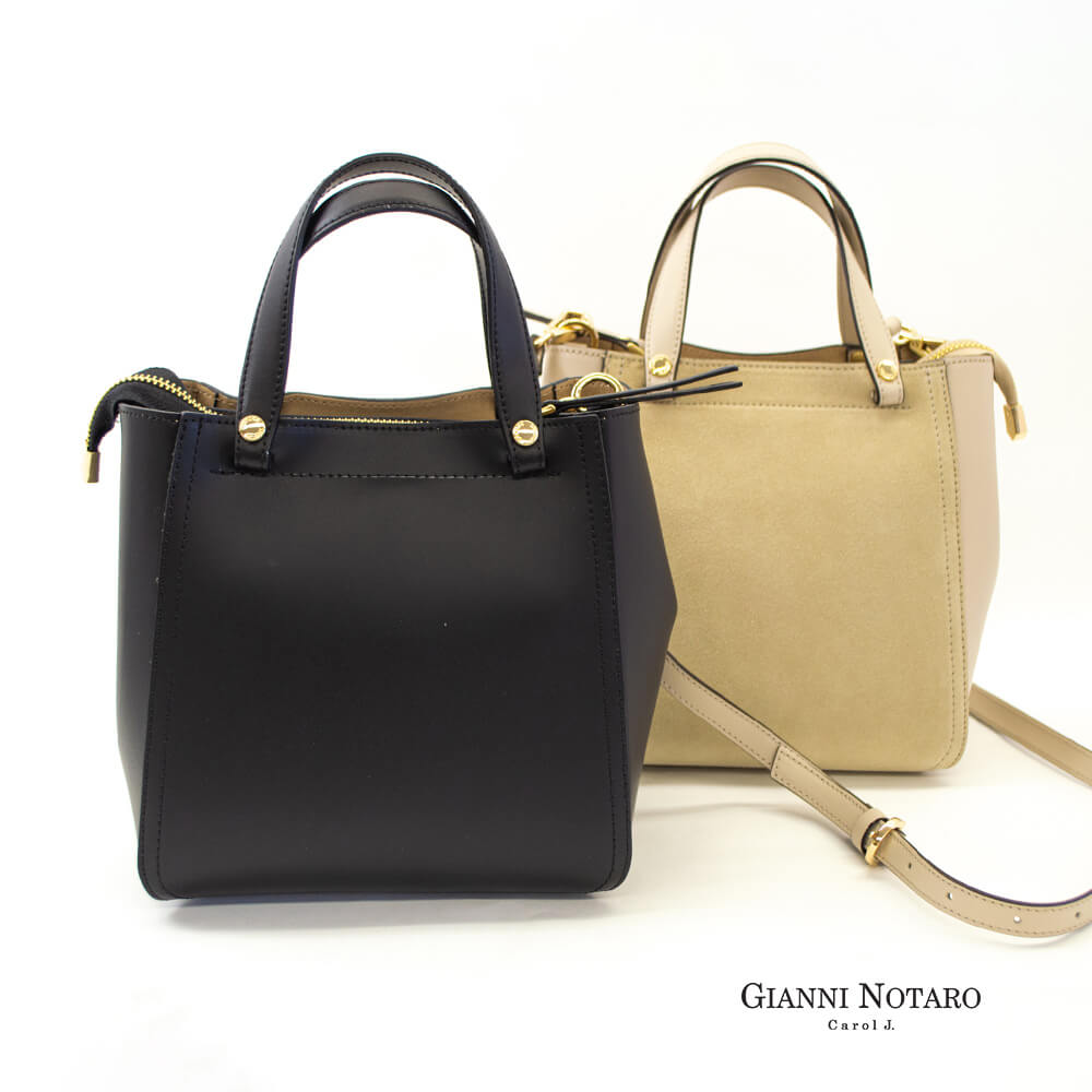 SALE 残りわずか BEIGEのみ GIANNI NOTARO ジャンニノターロ 2way ハンドバッグ レディース レザー× スエード 417ハンドバッグ レディース レザー入学式 卒業式 入園式 卒園式 セミフォーマル セレモニー エレガント ブラック 黒 ベージュ系 gianni notaro