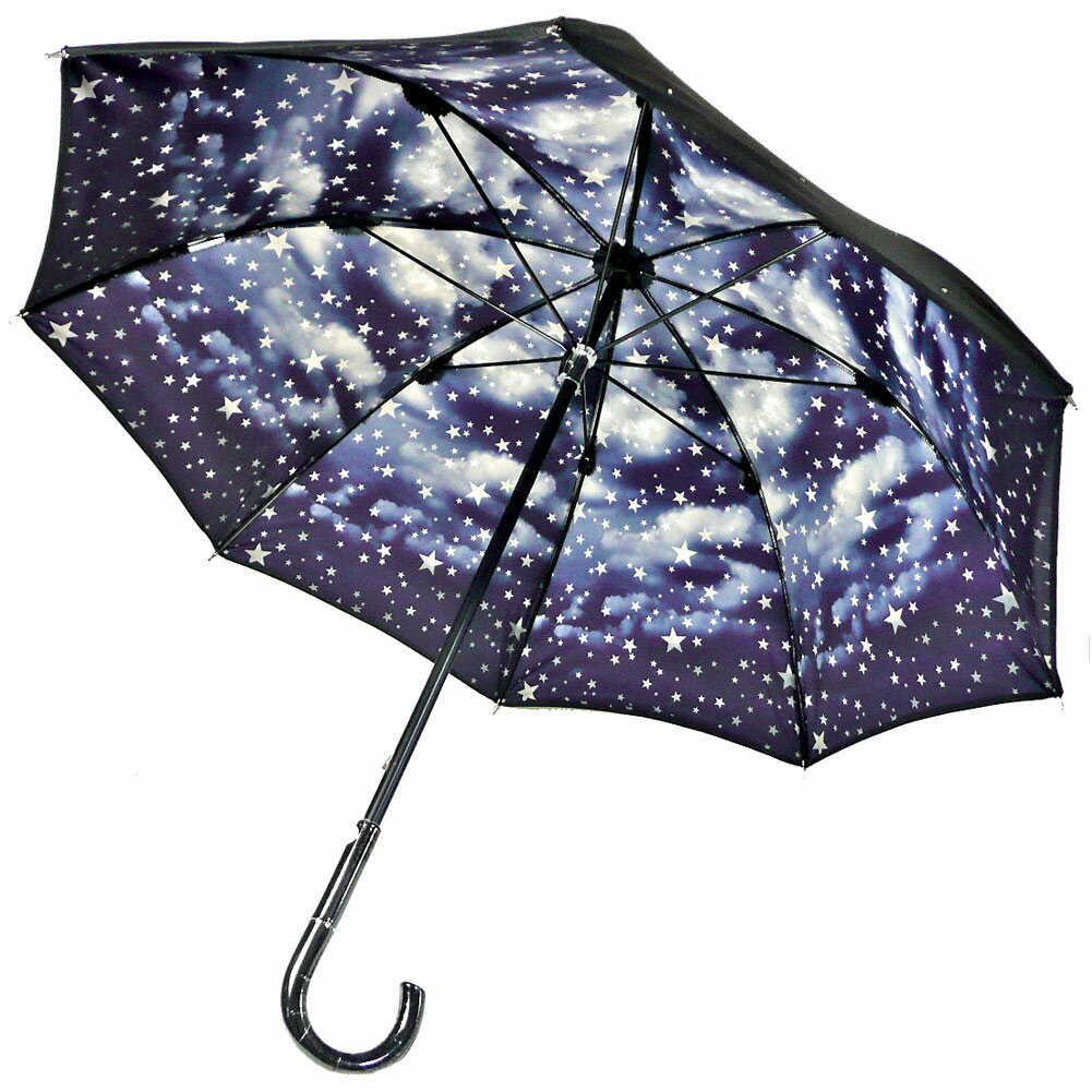 ラスト1点のみ Chantal Thomass シャンタル トーマス Nuit Etoilee 星空 スワロフスキー 晴雨兼用傘 長傘 CT1008luxeフランス製 雨傘 おしゃれ 黒 星 夜空 スター 星柄 プレゼント ギフト ラッピング 母の日 実用的 実用品 誕生日 バースデー