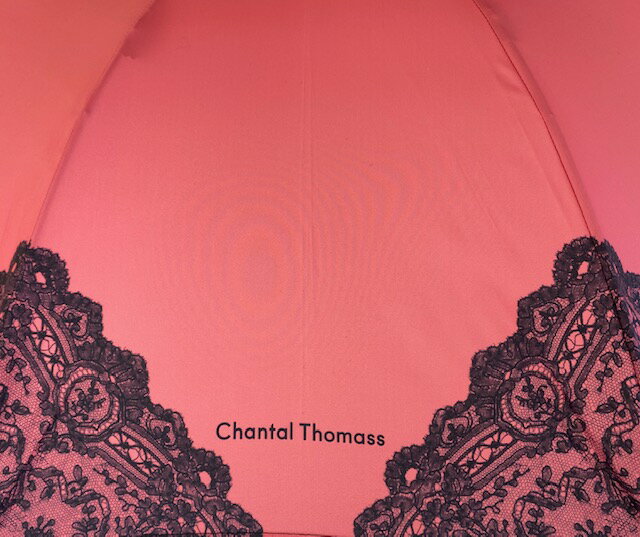 再入荷 CHANTAL THOMASS シャンタル トーマス 長傘 CT1090レース柄 レースプリント レディース 晴雨兼用 UVカット ブラック 黒 ホワイト 白　ピンク系