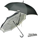 再入荷 Jean Paul GAULTIER ジャンポール ゴルチエ OUVERTURE INVERSEE 裏ストライプ 晴雨兼用傘 長傘 JPG400傘 黒 ブラック ボーダー ギフト プレゼント ユニセックス メンズ 父の日 実用的 贈り物