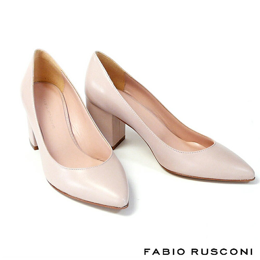 現品限り アウトレット ファビオルスコーニ FABIO RUSCONI チャンキーヒール パンプス ヒール6.5cm 263-493 NUDE 35インチ太ヒール スエード フォーマル ベージュ ピンク 22cm 22.5cm 小さいサイズ レディース シューズ 入学式 卒業式 入園式 卒園式 オフィス