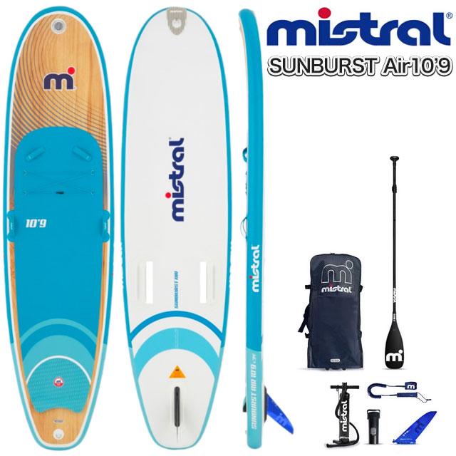 MISTRAL ミストラル SUP サップ SUNBURST air 10'9 (wood) (abc3121) サンバースト エアー パドル・リーシュセット スタンドアップパドルサーフィン スタンドアップパドルボード mistral インフレーター エアーサップ サーフ ボード 【送料無料】