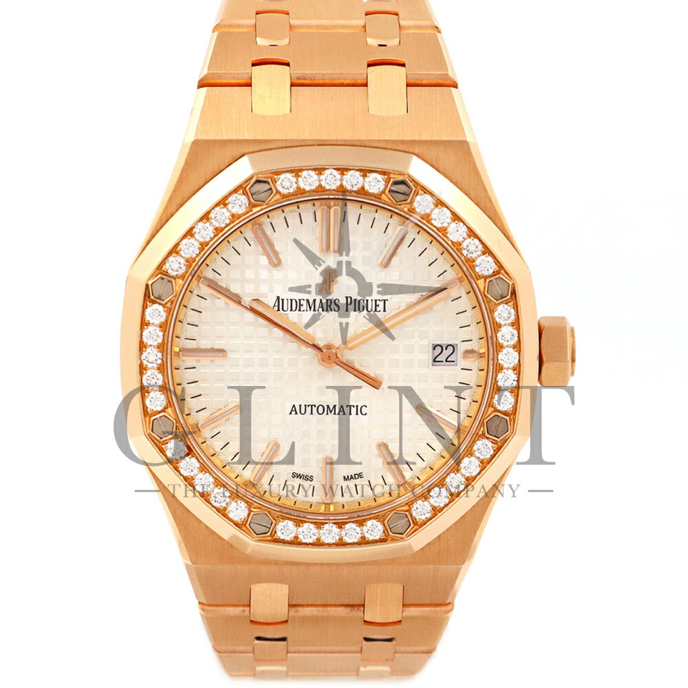 オーデマピゲ（AUDEMARS PIGUET）ロイヤルオーク オートマティック 37mm 15451OR.ZZ.1256OR.01〔純正ダイヤモンド 〕〔メンズ〕〔腕時計〕【中古】