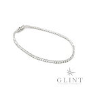 【Glint】グリント テニスチェーン ブレスレット サイズ約18.5cm/幅約2.5mm〔14Kホワイトゴールド〕〔ラボグロウンダイヤモンド〕【新品】