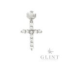 【Glint】クロスモチーフ ピアス 〔18Kホワイトゴールド〕〔ラボグロウンダイヤモンド〕【新品】