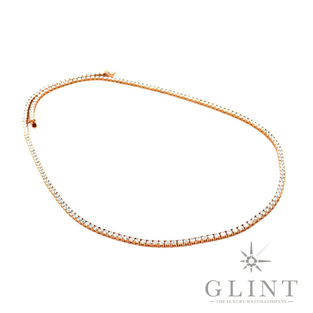 【Glint】グリント テニスチェーン ネックレス 全長56cm/幅2.75mm 14KPG ラボグロウンダイヤモンド（ピンクゴールド）【新品】